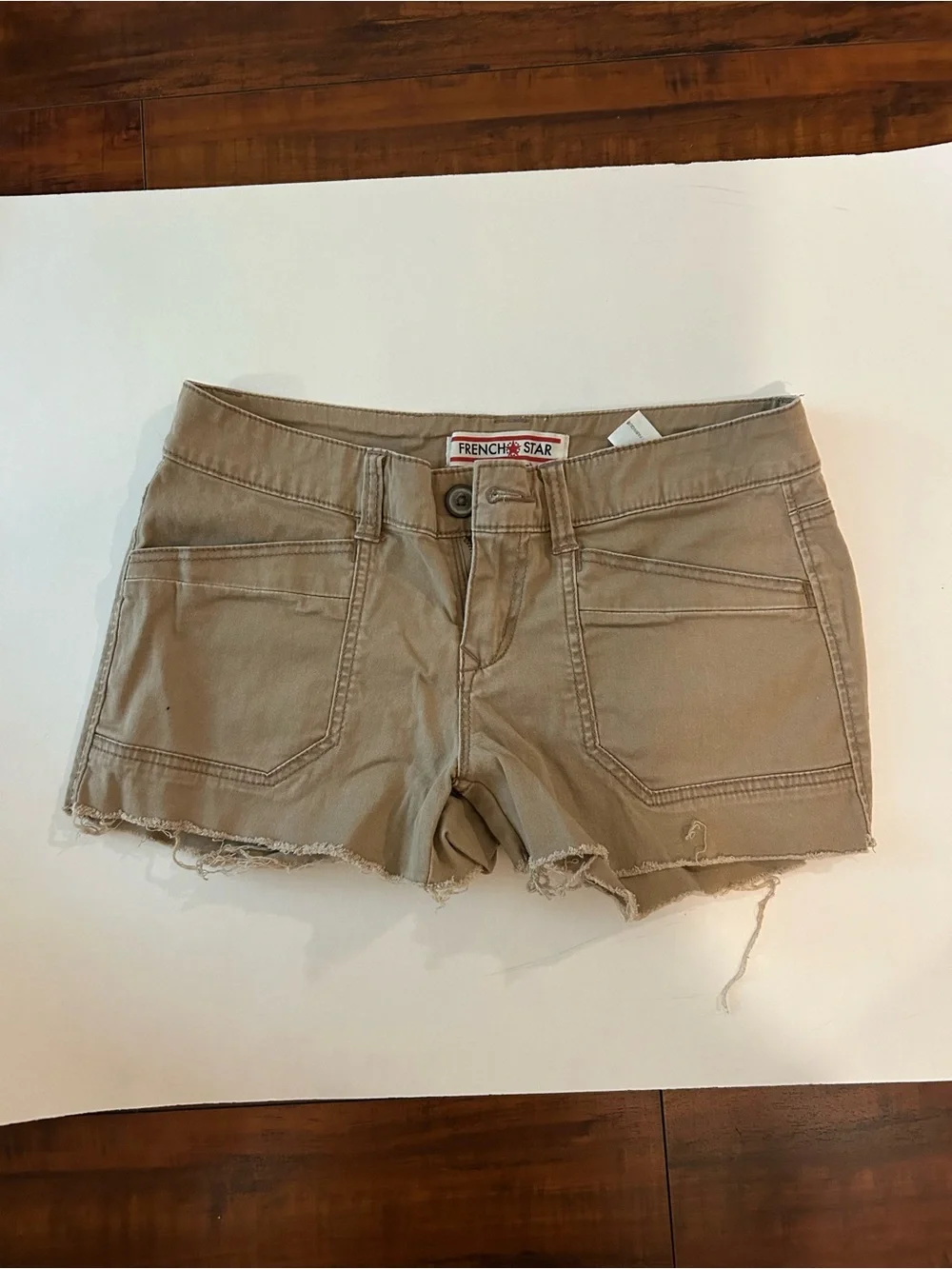 Women's Tan Denim Cutoff Shorts